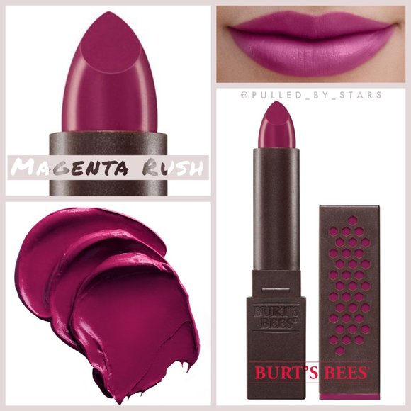 BURT'S BEES 100% Natural Moisturizing Satin Lipstick - Pink Magenta Rush - NWOT! - Picture 3 of 15